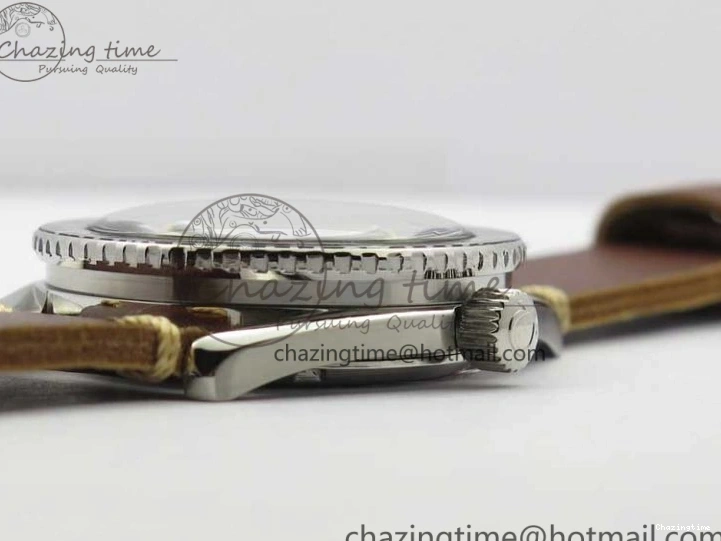 0225 Vintage Seamaster 300 No Date SS B12 Black Dial On Brown Leather Strap A2836 (Free Nylon Strap) Comfortable 7912